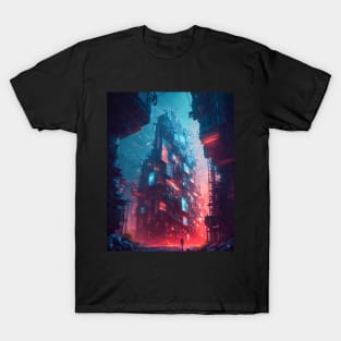 abstract city cyberpunk v3 T-Shirt